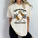 XXL Ivory I Ghost People All Year Round Comfot Colors Tee, Halloween Ghost Graphic Tee, Fall Trendy Ghost Printed Tee