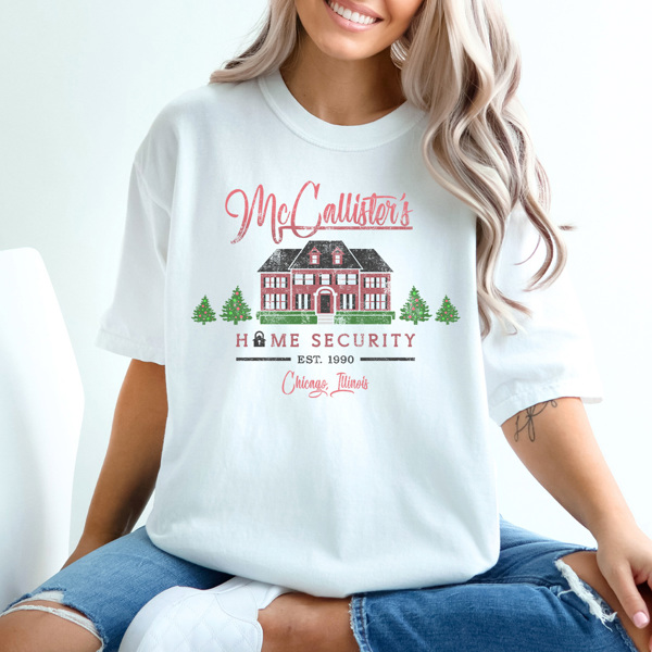 McCallister's Home Security Comfort Colors Tee, Clasic Christmas Movie