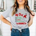 Large Athletic Heather I'm Booked Chirstmas Movie Graphic Tee, Jazzercize, Clasic Christmas Movie 