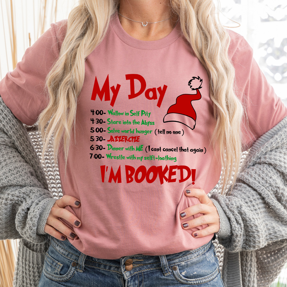 I'm Booked Chirstmas Movie Graphic Tee, Jazzercize, Clasic Christmas Movie 