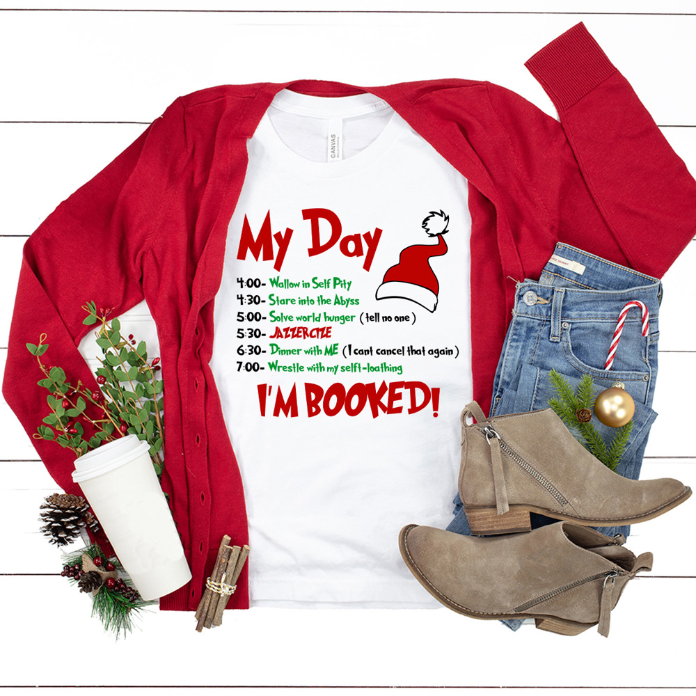 I'm Booked Chirstmas Movie Graphic Tee, Jazzercize, Clasic Christmas Movie 