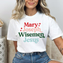 XL White Mary Joseph Wisemen Jesus Comfort Colors Tee, Jesus Birth Shirt, Christmas Holiday Graphic Tee
