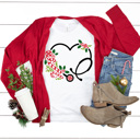Large White Christmas Nurse Stethoscope Graphic Tee, Holiday Graphic Shirt, Candy Cane  