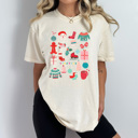 XL Ivory Christmas Favorite Things Comfort Colors Tee, Pink Chirstmas 