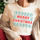  Merry Christmas Aztec Trees Graphic Tee, Christmas Trees