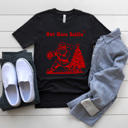 XXL Black Out Here Ballin' Football Santa Men's Graphic Tee, Sports Christmas Shirt, Christmas Gift For Husband 