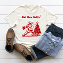 XXL Cream Out Here Ballin' Football Santa Men's Graphic Tee, Sports Christmas Shirt, Christmas Gift For Husband 