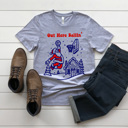 XXL Athletic Heather Out Here Ballin' basketball Santa Men's Graphic Tee, Sports Christmas Shirt, Christmas Gift For Husband