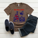 Small Brown Out Here Ballin' basketball Santa Men's Graphic Tee, Sports Christmas Shirt, Christmas Gift For Husband