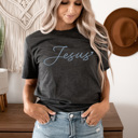 Medium Charcoal Jesus Heart Graphic Tee, Easter Gospel Shirt 