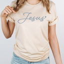 XXL Cream Jesus Heart Graphic Tee, Easter Gospel Shirt 