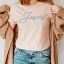 Large Peach Jesus Heart Graphic Tee, Easter Gospel Shirt 