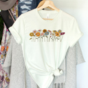  Vintage Daisy Soft Graphic Tee, Whimsical Flower Patch Shirt, Floral Tee