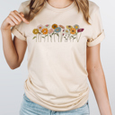  Vintage Daisy Soft Graphic Tee, Whimsical Flower Patch Shirt, Floral Tee