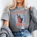 XL Gray She Loves Jesus And America Too Comfort Colors Tee, Partiotic Staue Of Liberty Shirt, 4th Of July Tee