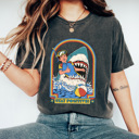 XXL Pepper Stay Positive Funny Shark Attach Comfort Colors Tee, Funny Sarcastic Shirt, Summer Beach Tee