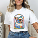 XXL White Stay Positive Funny Shark Attach Comfort Colors Tee, Funny Sarcastic Shirt, Summer Beach Tee