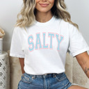 XXL White Salty Summer Comfort Colors Tee, Summer Beach Vacation Shirt, Salty Beach Shirt