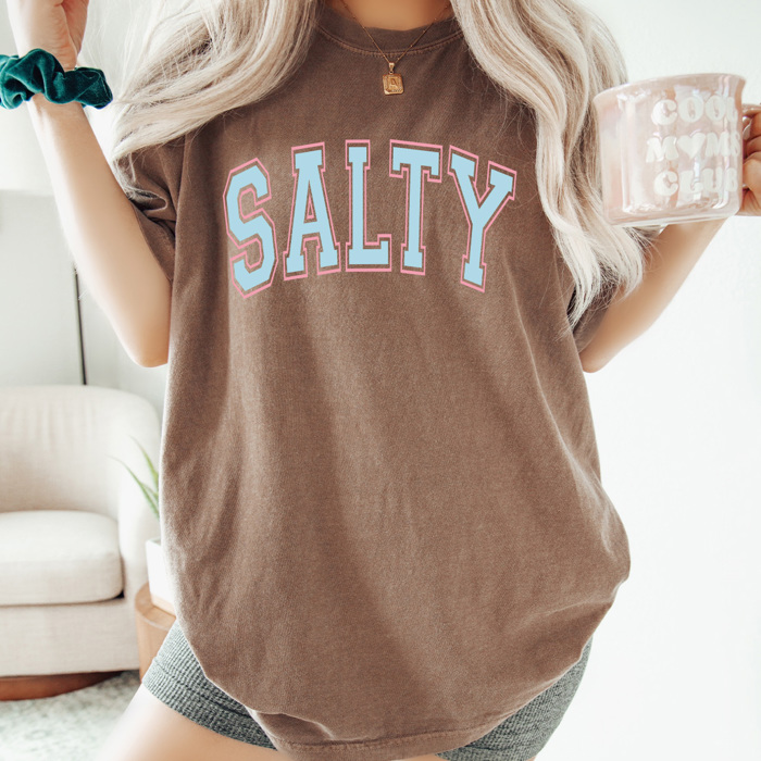 Salty Summer Comfort Colors Tee, Summer Beach Vacation Shirt, Salty Beach Shirt