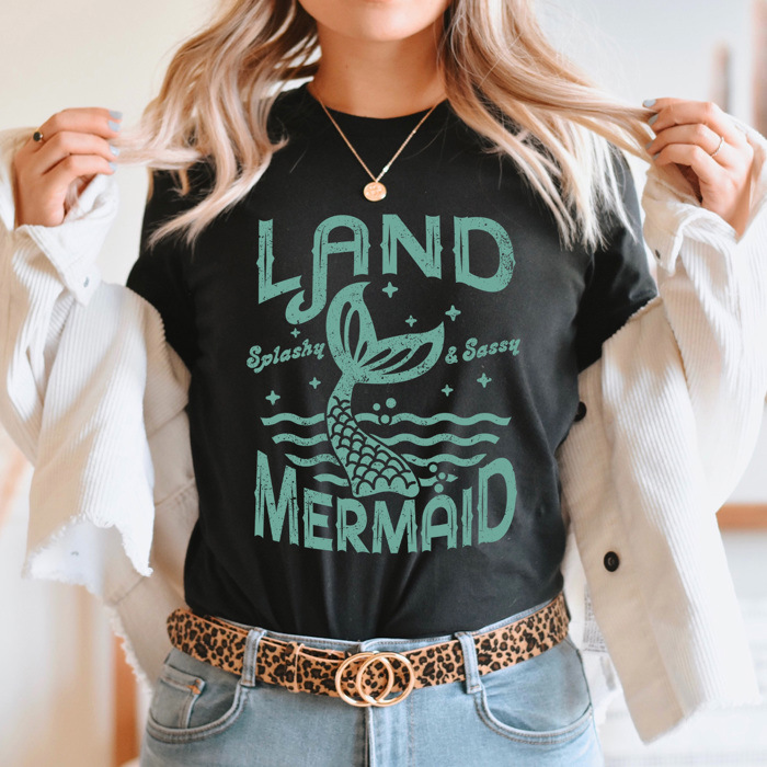 Land Mermaid Summer Graphic Tee, Splashy And Sassy Shirt, Beach Babe Tee