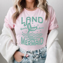 XXL Pink Land Mermaid Summer Graphic Tee, Splashy And Sassy Shirt, Beach Babe Tee