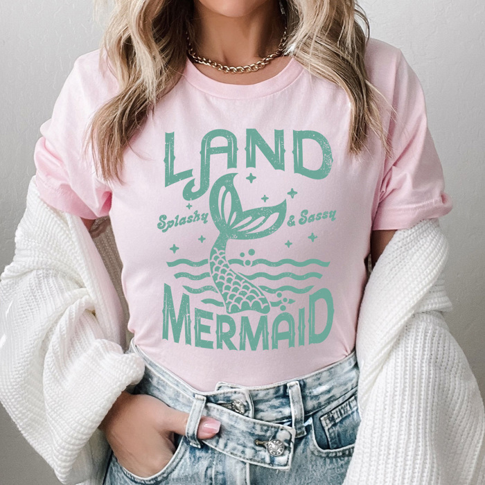 Land Mermaid Summer Graphic Tee, Splashy And Sassy Shirt, Beach Babe Tee