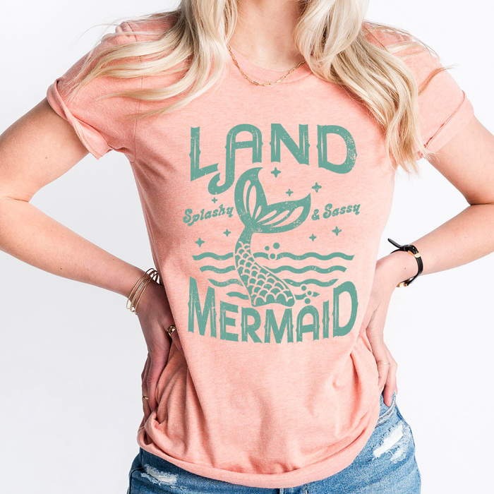 Land Mermaid Summer Graphic Tee, Splashy And Sassy Shirt, Beach Babe Tee