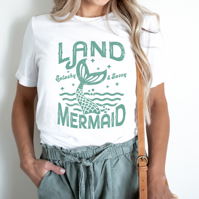 Land Mermaid Summer Graphic Tee, Splashy And Sassy Shirt, Beach Babe Tee