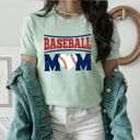 Large Mint Baseball Mom Heart Graphic Tee, Love Baseball Shirt, Mom Life Game Day Tee