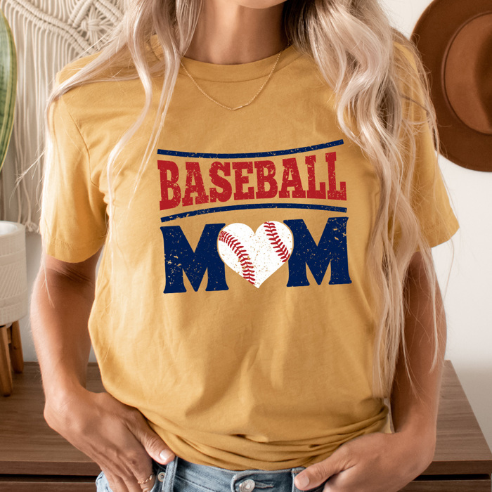 Baseball Mom Heart Graphic Tee, Love Baseball Shirt, Mom Life Game Day Tee