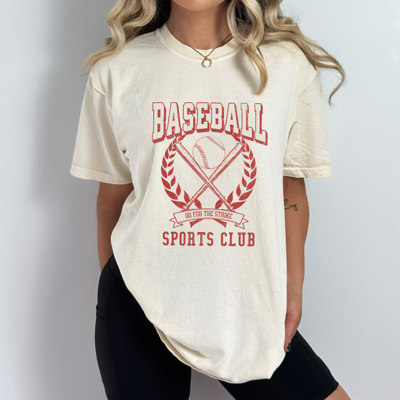 Baseball Sports Club Comfort Colors Tee, Go For The Strike Shirt, Baseball Game Day Tee