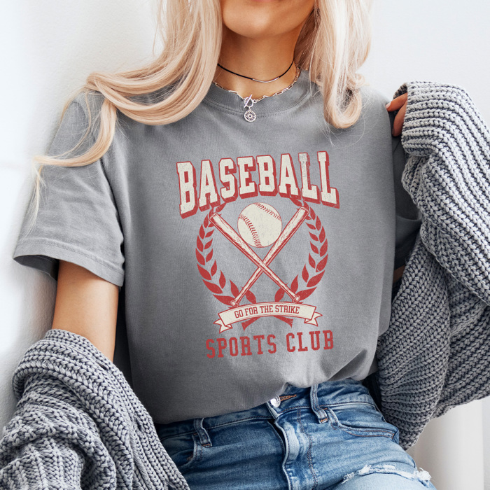 Baseball Sports Club Comfort Colors Tee, Go For The Strike Shirt, Baseball Game Day Tee