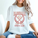 XXL White Baseball Sports Club Comfort Colors Tee, Go For The Strike Shirt, Baseball Game Day Tee