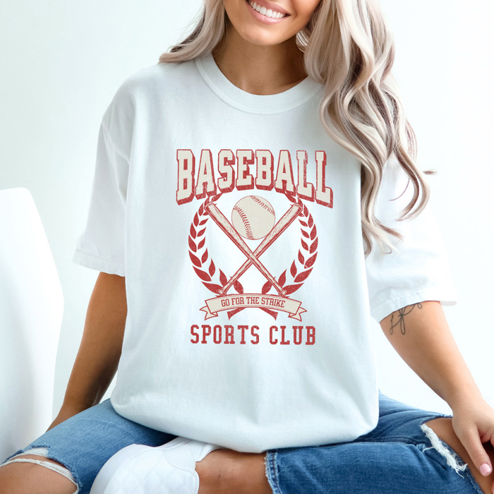 Baseball Sports Club Comfort Colors Tee, Go For The Strike Shirt, Baseball Game Day Tee