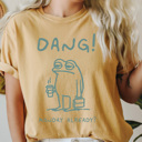Large Mustard Dang Monday Already Comfort Colors Tee, Funny Sarcastic Graphic Tee, Monday Funny Frog Shirt 