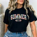 XXL Black Summer Vibes Sunflowers Comfort Colors Tee, Colorful Flowers Summer Shirt