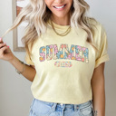 Large Butter Summer Vibes Sunflowers Comfort Colors Tee, Colorful Flowers Summer Shirt