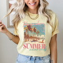  Take Me Where Summer Never Ends Comfort Colors Tee, Summer Beach Vacation Shirt, Beach Time Tee