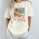  Take Me Where Summer Never Ends Comfort Colors Tee, Summer Beach Vacation Shirt, Beach Time Tee