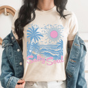 XXL Cream Salty Soul Summer Beach Graphic Tee, Summer Beach Vacation Shirt, Salty Beach Tee