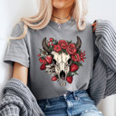  Western Strawberry Skull Comfort Colors Tee, Strawberry Graphic Tee, Cowgirl Shirt 