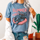XXL Blue Jean Summer Vibes Cow Comfort Colors Tee, Pool Vibes Shirt, Summer Sun Tee