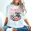 XXL White Summer Vibes Cow Comfort Colors Tee, Pool Vibes Shirt, Summer Sun Tee