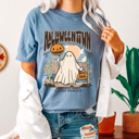 Medium Blue Jean Halloweentown Vintage Ghost Comfort Colors Tee, Halloween