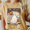 Large Mustard Halloweentown Vintage Ghost Comfort Colors Tee, Halloween