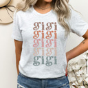 Large Ash Grey Gigi Grandma Graphic Tee, Colorful Grandma Tee