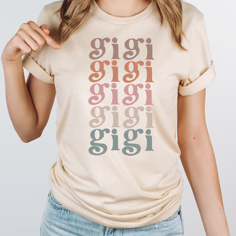 Gigi Grandma Graphic Tee, Colorful Grandma Tee