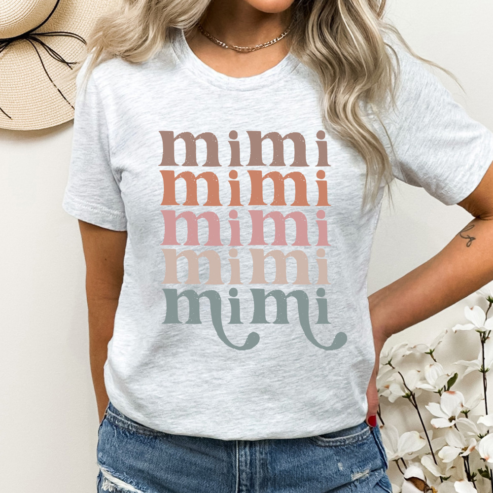 Mimi Grandma Graphic Tee, Colorful Grandma Tee