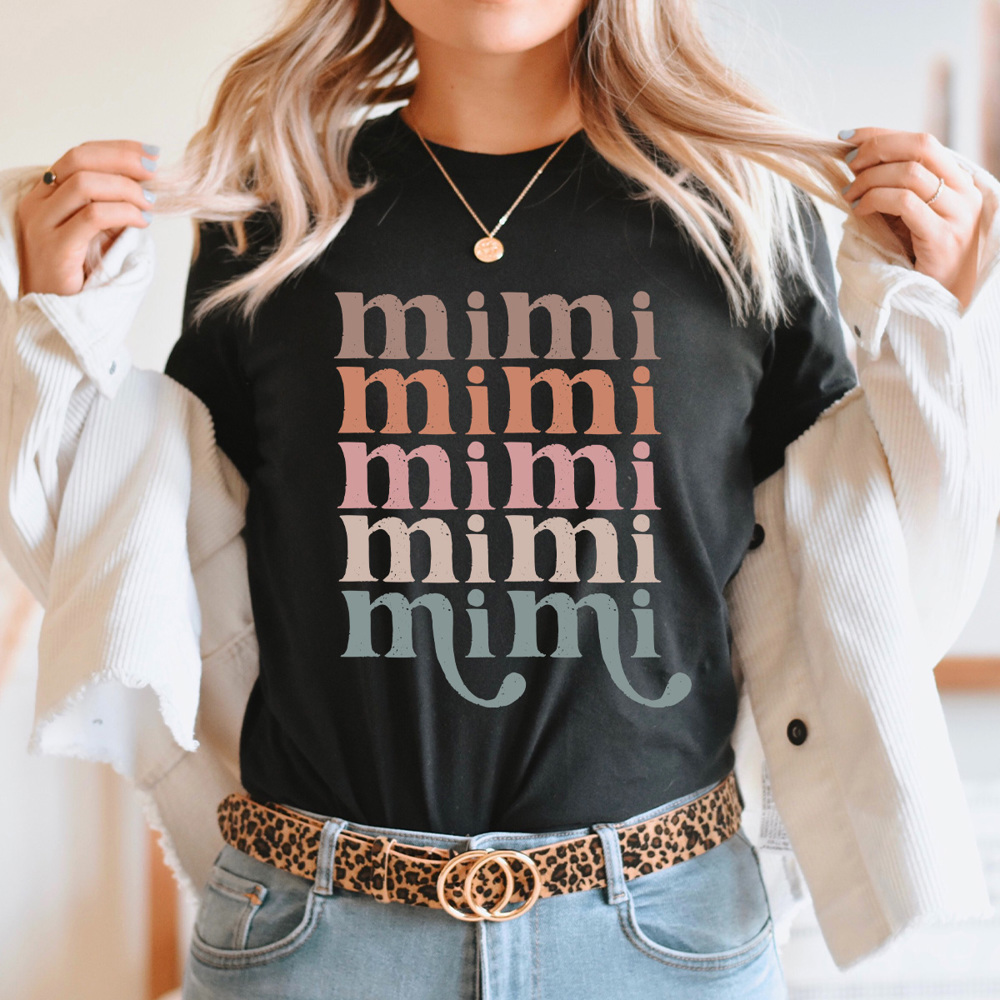 Mimi Grandma Graphic Tee, Colorful Grandma Tee