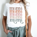 Large White Mimi Grandma Graphic Tee, Colorful Grandma Tee